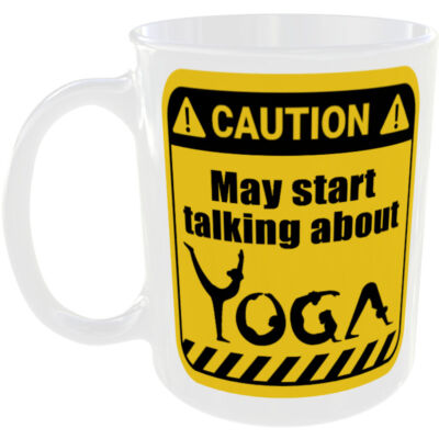 YOGATASSE LUSTIG VORSICHT GESCHENK KAFFEE TEETASSE SPRECHENDE MATTEN MEDITATION BÜCHER CLUB