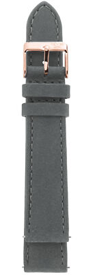 Gv2 By Gevril Rose-Gold IP Buckle Grey Suede Leather Strap 