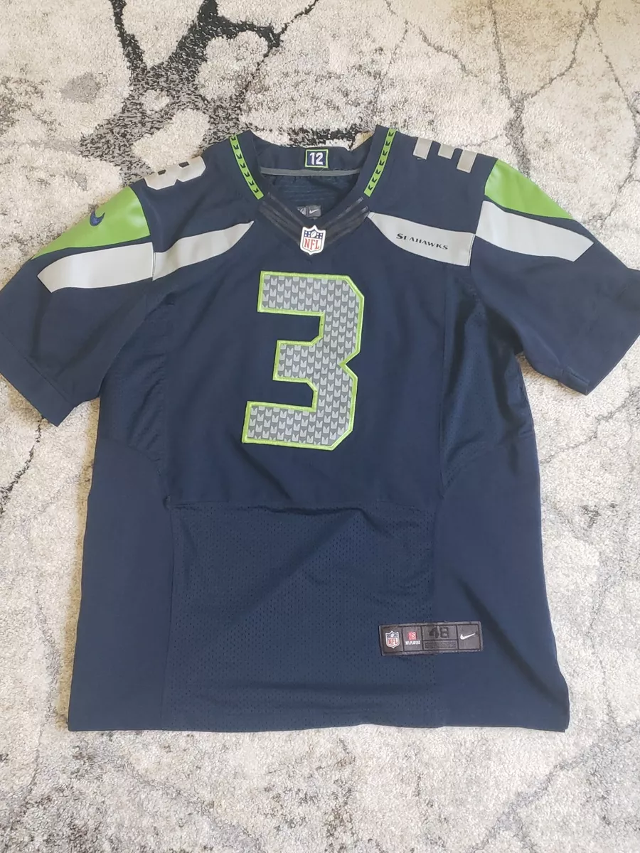Nike Russell Wilson 3 Seahawks Hall OF Fame Sz48 OnField Stitched