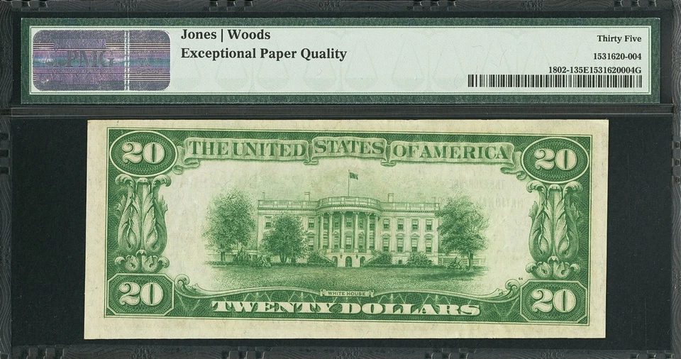 Tampa FL 1929 $20 PMG 35VF EPQ The Exchange National Bank CH#4949 SN D000894A Foto 2 de 3