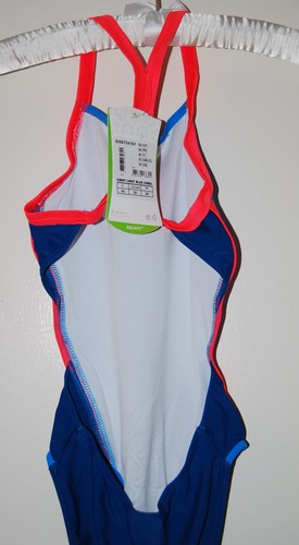 NWT Aqua Sphere Women's Cindy Bright Blue with Coral 1-pc Tank Swimsuit sz 4 14 - Picture 8 of 15