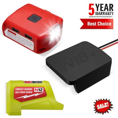 DIY / USB Power Source Charger Adapter for Milwaukee M12 / M18 Lithium Battery