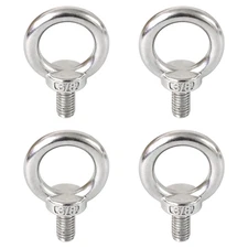 4 Packs 316 Stainless Steel 3/8" UNC Eye Bolt, Machinery Shoulder Eyebolts, Lift