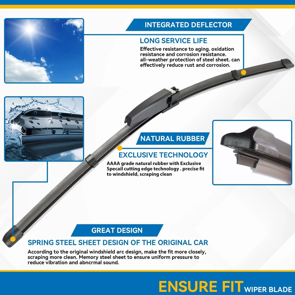 2 piezas limpiaparabrisas delantero para Mercedes Benz CLK W209 C209 22"+22" Foto 2 de 4