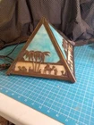 Vintage Meyda Camel and pyramid Mission-Stained Glass Table lamp