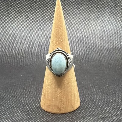 Artisan Crafted Dominican Larimar Sterling Silver Ring 9