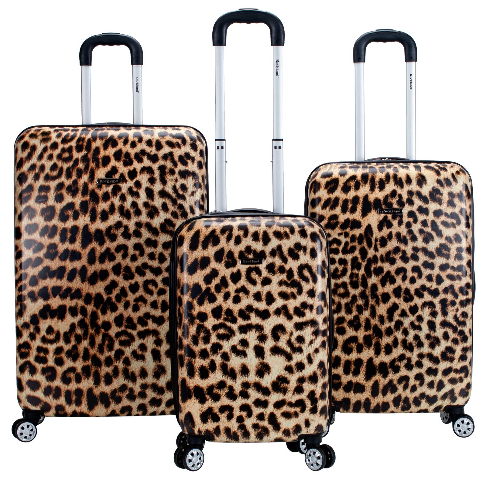 Safari Hardside Spinner Wheel Luggage, Leopard, 3 Piece (20"