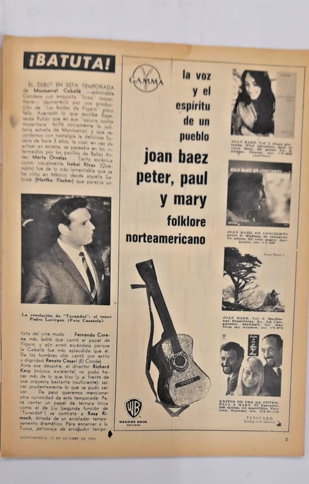 AUDIO MUSICA No.146 OCTOBER 1965 MONSERRAT CABALLE / THE ROLLING STONES - Image 3 of 4