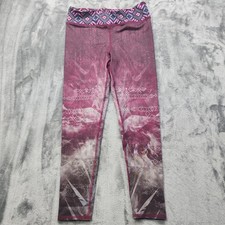 Evolution and Creation Active Leggings Womens M Pink Purple Geometric Print Crop