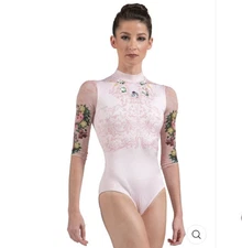 Ballet Rosa's Isabelle Ciaravola Melissa 1/2 Sleeve High Neck Leotard Size 36 XS