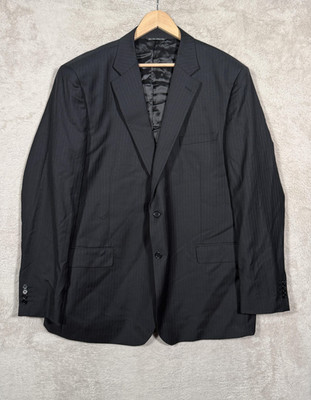 Saks Fifth Avenue Blazer Mens 48 Long Pinstripe Wool Made in Italy Zegna Classic