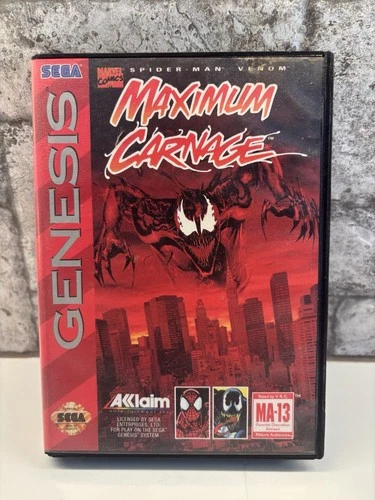 Spider-Man and Venom: Maximum Carnage (Sega Genesis, 1994) *No Manual* Tested