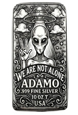 10 oz Silver Art Bar 999 - We Are Not Alone- Exclusive Limited Ed - Adamo Metals 73.74 per troy oz