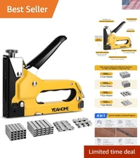 Professional 4-in-1 Staple Gun with Chrome Steel - 4000 Staples for All Projects