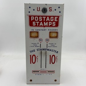 Vintage USPS US Mail Postage Stamp Machine Dispenser Coin 10x10 Cent Vending