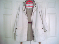 ~ REGATTA ISOTEX  W/proof JACKET & Hood ~ Soft Fluffy Fleece 1/2 Lined Ivory 20