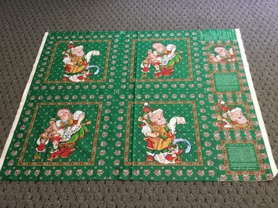 Toyshop Santa Fabric Panel Cheryl Ann Johnson Pillow Placemat 4 Block Mrs Claus