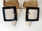 MIU MIU⚡Blush pink patent leather buckle point toe block heel pumps size 35/5US — photo 4