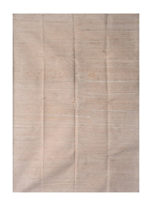 Hand Knotted Cotton Dhurrie Rug Color Beige and White Handmade Design Carpet Rug