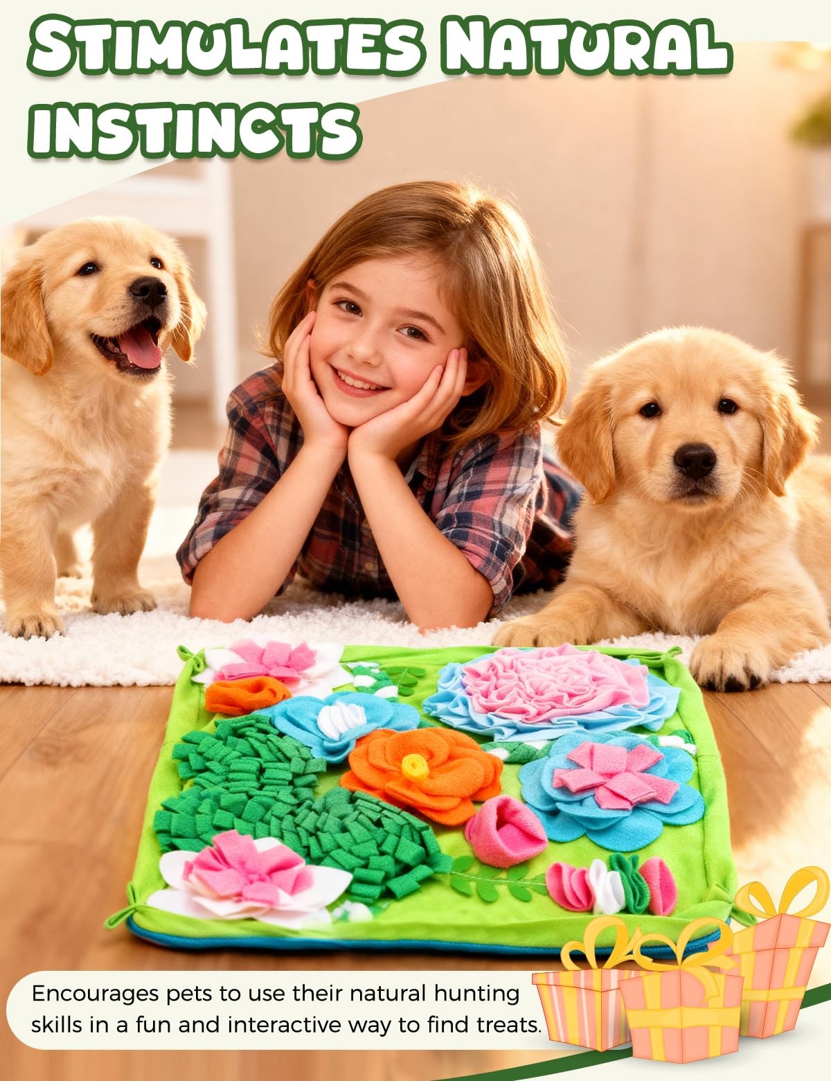 Qxsnuvvlg Snuffle Mat for Dogs Slow Feeding Game Interactive Puzzle Dog Food
