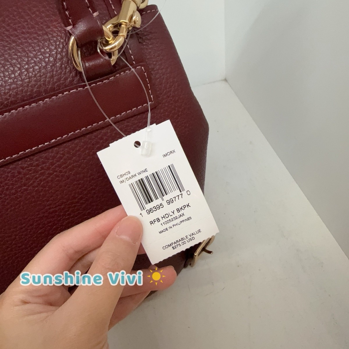 Coach Hadley Backpack In Leather Brass/Dark Wine CBH09 NWT Coach Hadley Backpack Burgundy NWOT | Mercari main image 2