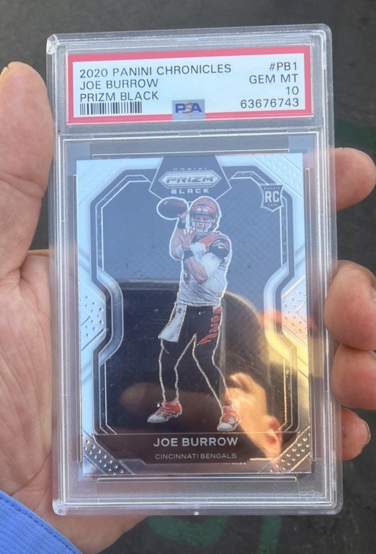 2020 Panini Chronicles Prizm Black #PB1 Joe Burrow RC PSA Gem Mint 10