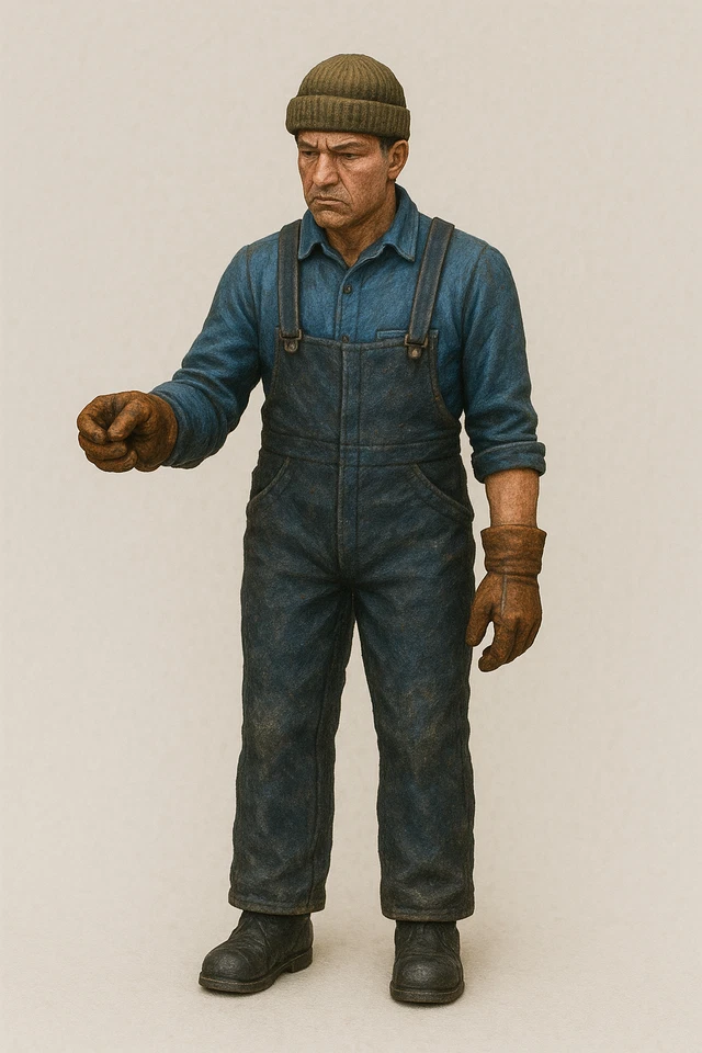 JAGER HOBBY TG27B – Scale Model Fisherman Figure | Vintage Sail Fishing Boat Crew