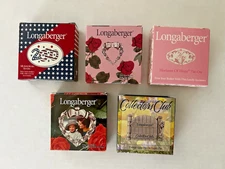 Lot of 5 Longaberger Basket Tie-Ons - Sweetheart, HOH, All-American NEW IN BOX