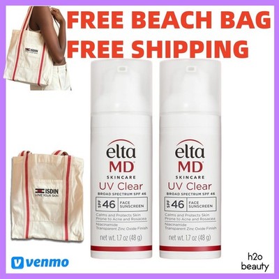 2Pk Elta MD UV Clear Broad-spectrum Facial Sunscreen SPF46 1.7 oz EXP 10/27+ BAG