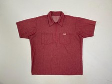 Vintage 90s Ben Davis Half-Zip Burgundy Work Shirt / XXL