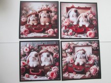 CLEAROUT SALE SET == 4 x ASSORTED LOT ----  Hand Made  Card  Toppers Set 12b