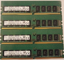 LOT of 4 SK Hynix 16GB PC4-2133P-EE0 ECC Unbuffered Server RAM HMA82GU7MFR8N-TF