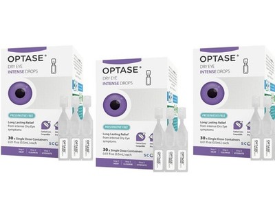 (3) Optase Dry Eye Intense Drops 30 Single Dose VIALS - EXP 04/27 