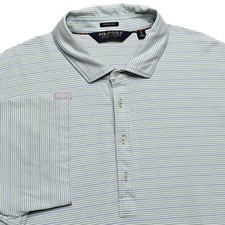 Ralph Lauren Polo Golf Performance Stretch Lisle Polo Blue Green Striped Mens XL