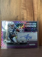 2020 Panini Prizm TY LAW Franchise Legends Purple Power Auto /15 Patriots