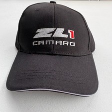 Camaro ZL1 Black Embroidered Baseball Hat Adjustable Brass Buckle Chevy Cap