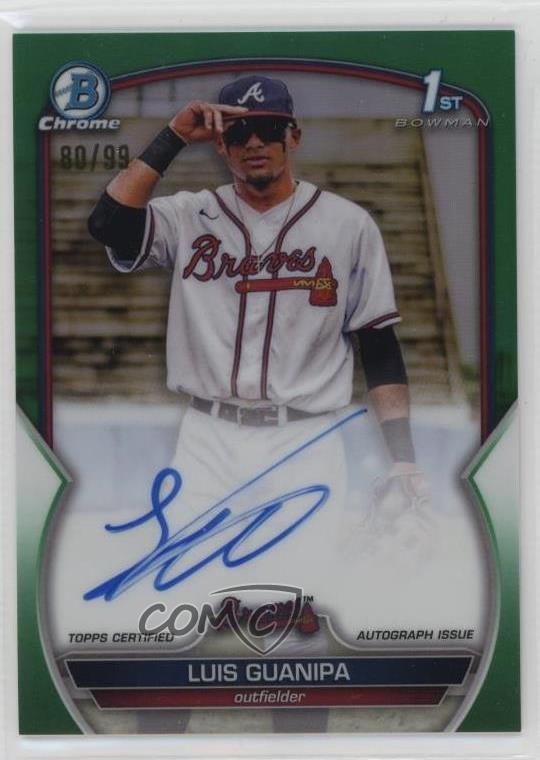 2023 Bowman Chrome Prospect Green Refractor 80/99 Luis Guanipa #CPA-LG Auto 10no