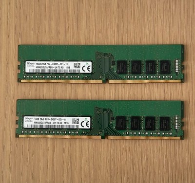 32GB (2x16GB) SK Hynix PC4-19200 DDR4-2400T 2Rx8 ECC Non-REG UDIMM RAM Memory