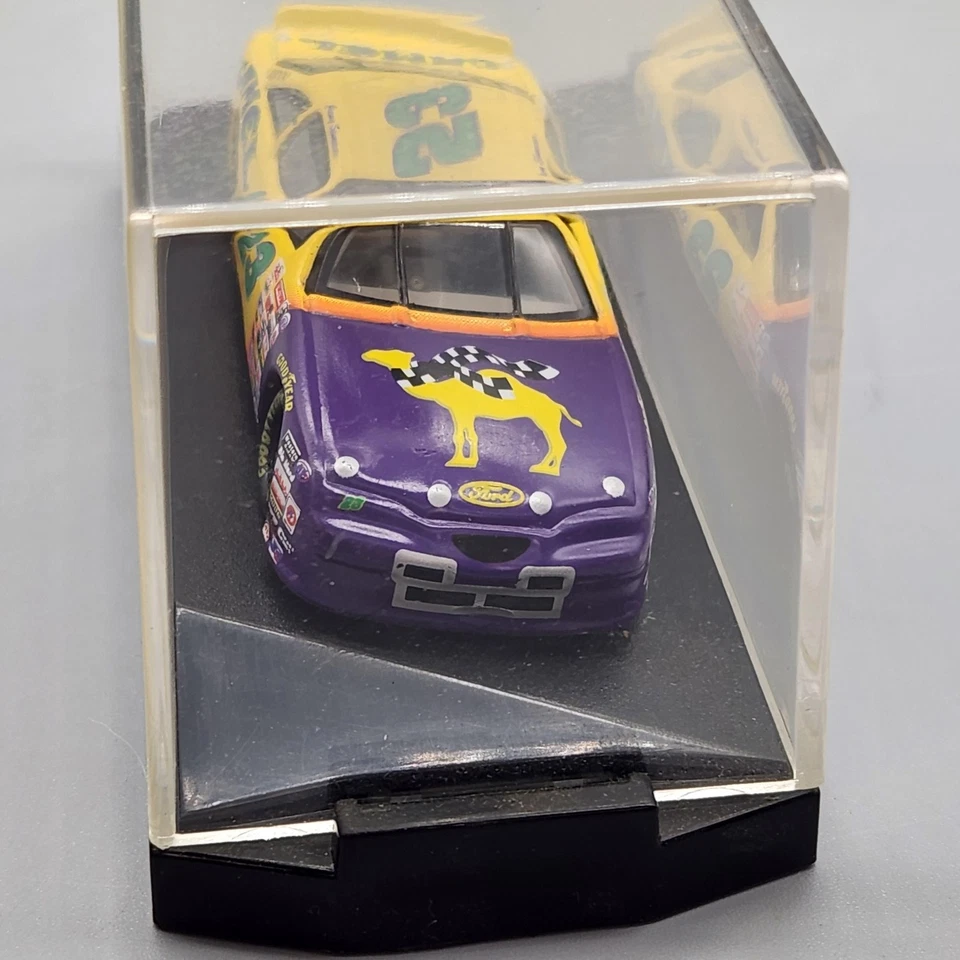 Action NASCAR Ford Camel #23 Jimmy Spencer Diecast Car with Case Yellow Purple - Image 3 of 4