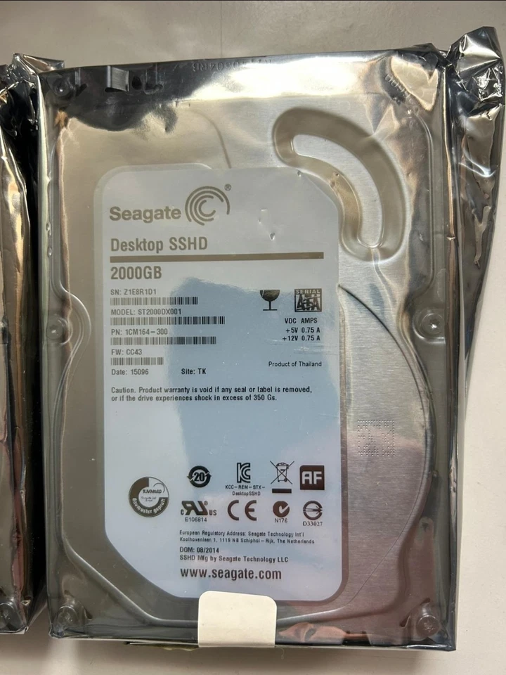 Festplatten 3.5 Zoll SEAGATE  SSHD/HDD 2000GB NEU Versiegelt (3x 2000GB)  - Bild 3 von 4