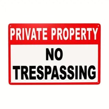 Private Property No Trespassing Tin Metal Signs Home D cor Wall Art 8x12