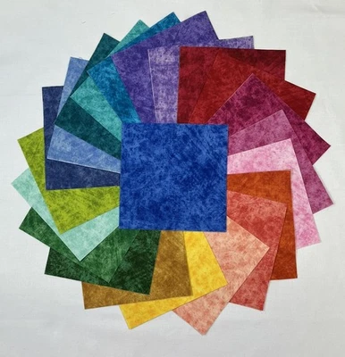 MARSHALL DRY GOODS Paint Tonal ~ 44 5" Squares ~ Bright, Rainbow, Quilt Blender Colorful Fabric