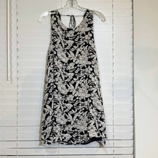Forever 21 Women Floral Mini Dress Size Small Navy White Pullover Sleeveless