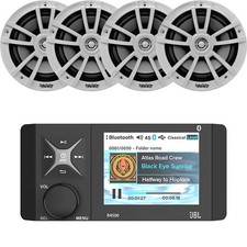 JBL AM/FM/WB Bluetooth Stereo Digital Media Radio, 4x 6.5" Boat White Speaker