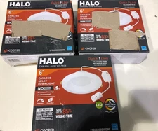 3PK Halo Quick Link 6 in. Selectable Direct Mount LED Recessed Kit New Other