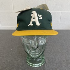 Oakland A's Competitor Hat Snapback Cap VTG Deadstock 90s MLB Adult Side Print