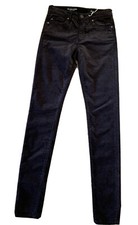 Ag Jeans The Farrah Skinny Velvet High-Rise Ankle Cut Women's 24 BLK Made In USA