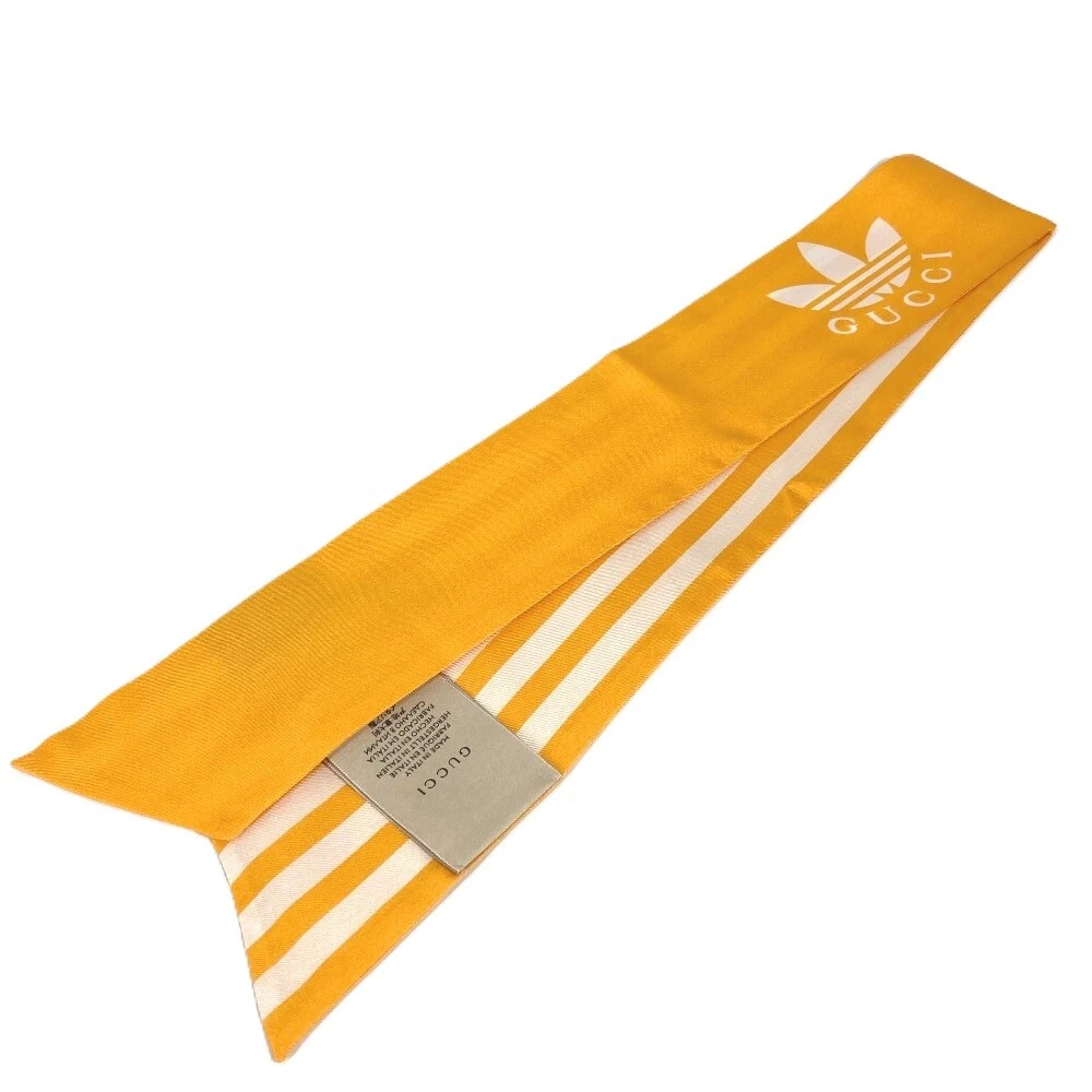 GUCCI 703568 écharpe bandeau Adidas collaboration cou nœud 3 lignes écharpe inutilisée