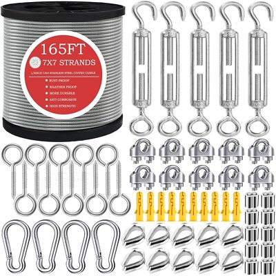 #ad #ad Steel Cable1 8quot; Stainless 3MM Cable 165FT Cable $43.89