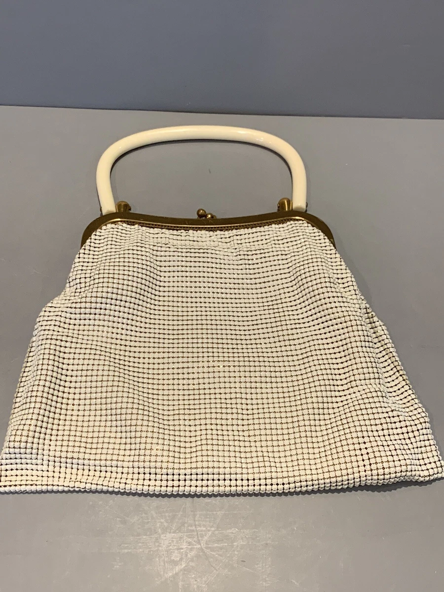 Whiting and davis white mesh purse clearance